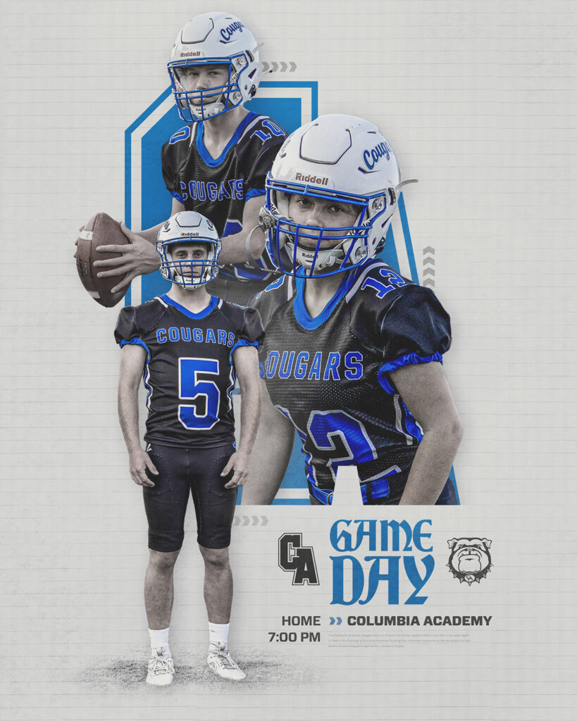 Clarksville Academy football gameday social media graphic