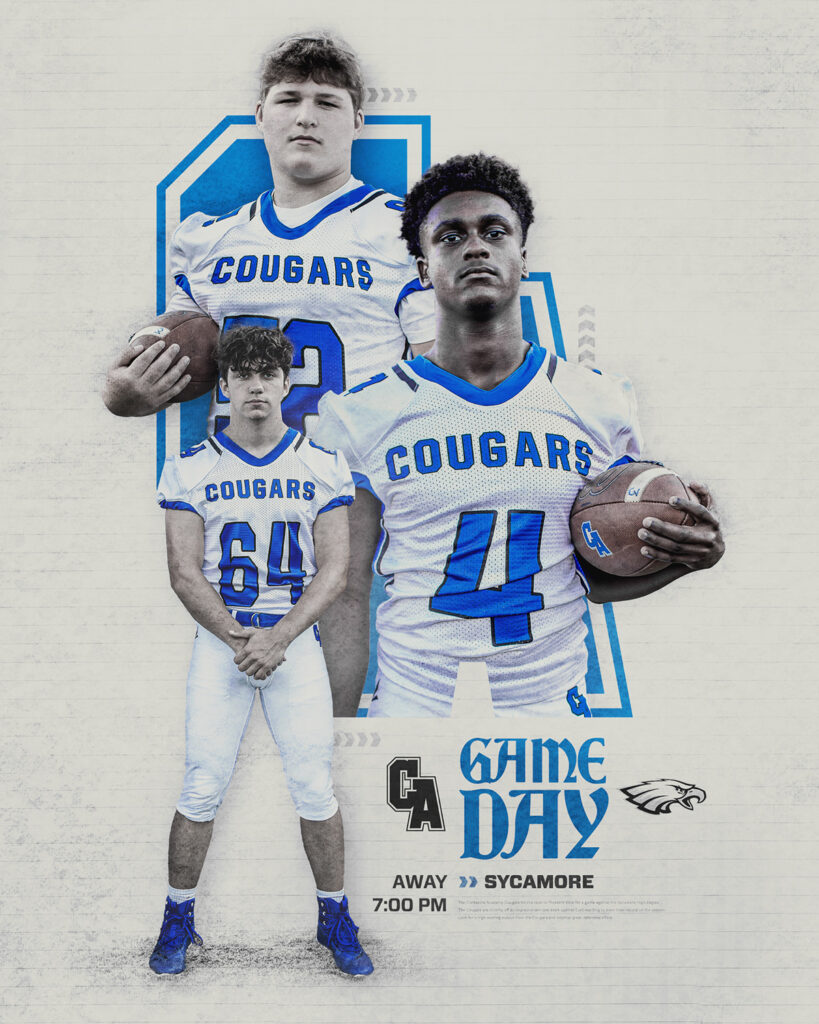 Clarksville Academy football gameday social media graphic